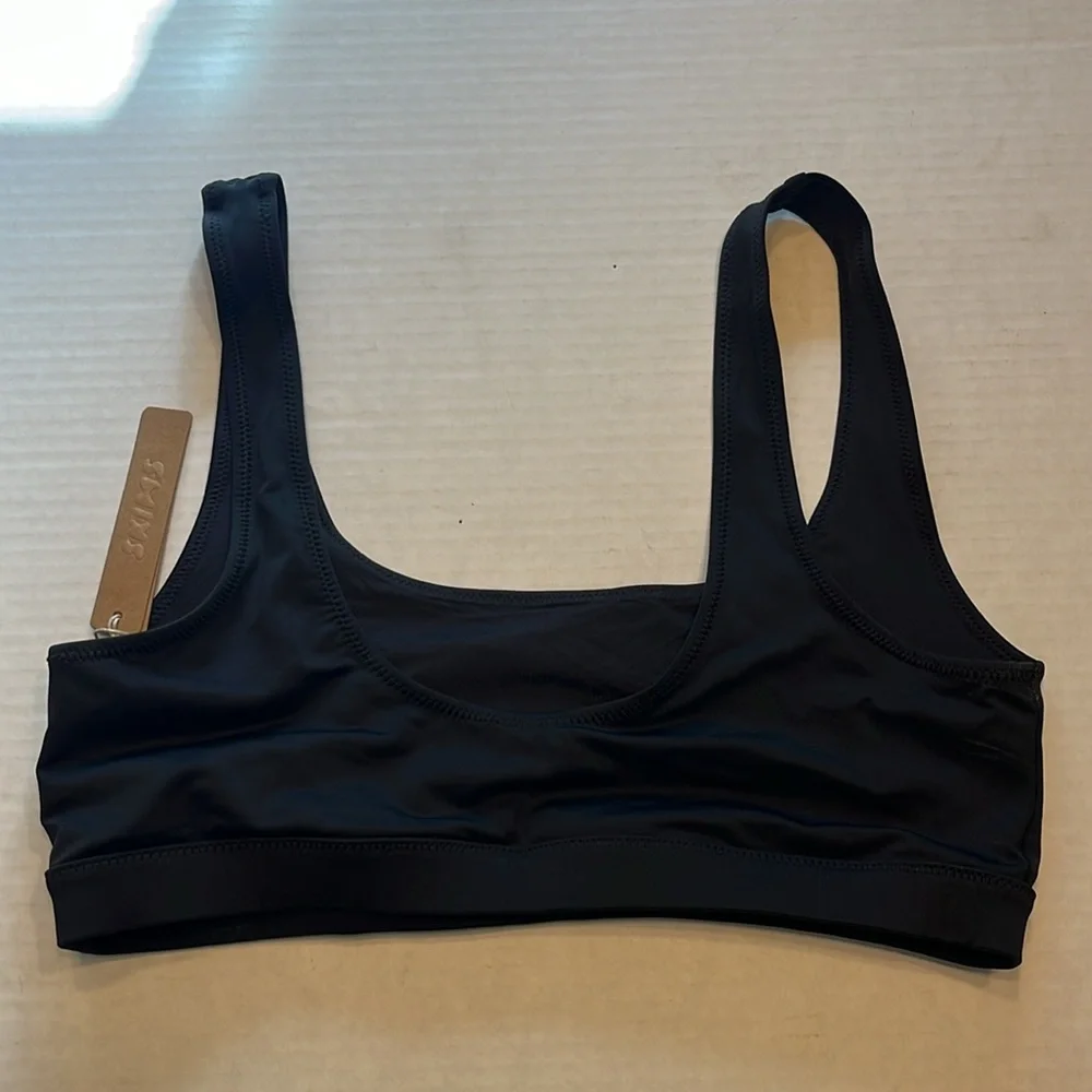 NWT Skims Swim Tank Bikini top new black bathing suit